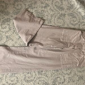 Light beige high rise sailor pocket pants
